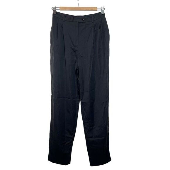 Lafayette 148 Vintage Pleated Wool Dress Pants Black Women’s Size 6 Fall Career - Picture 1 of 9